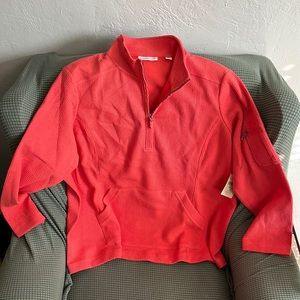 Coral half-zip ribbed sweatshirt, size 2X, NWT